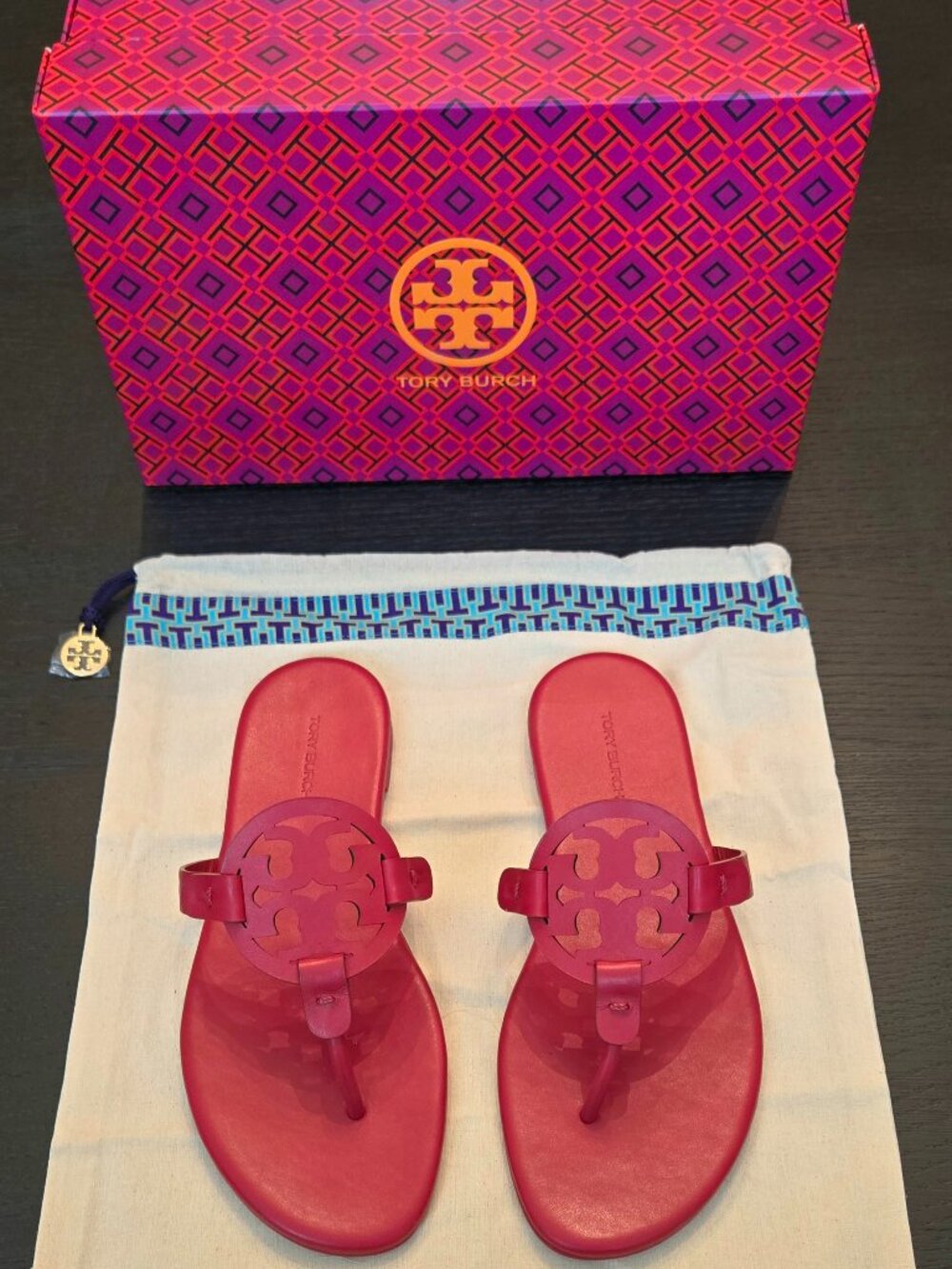 NWT Tory Burch Red Miller Sandals